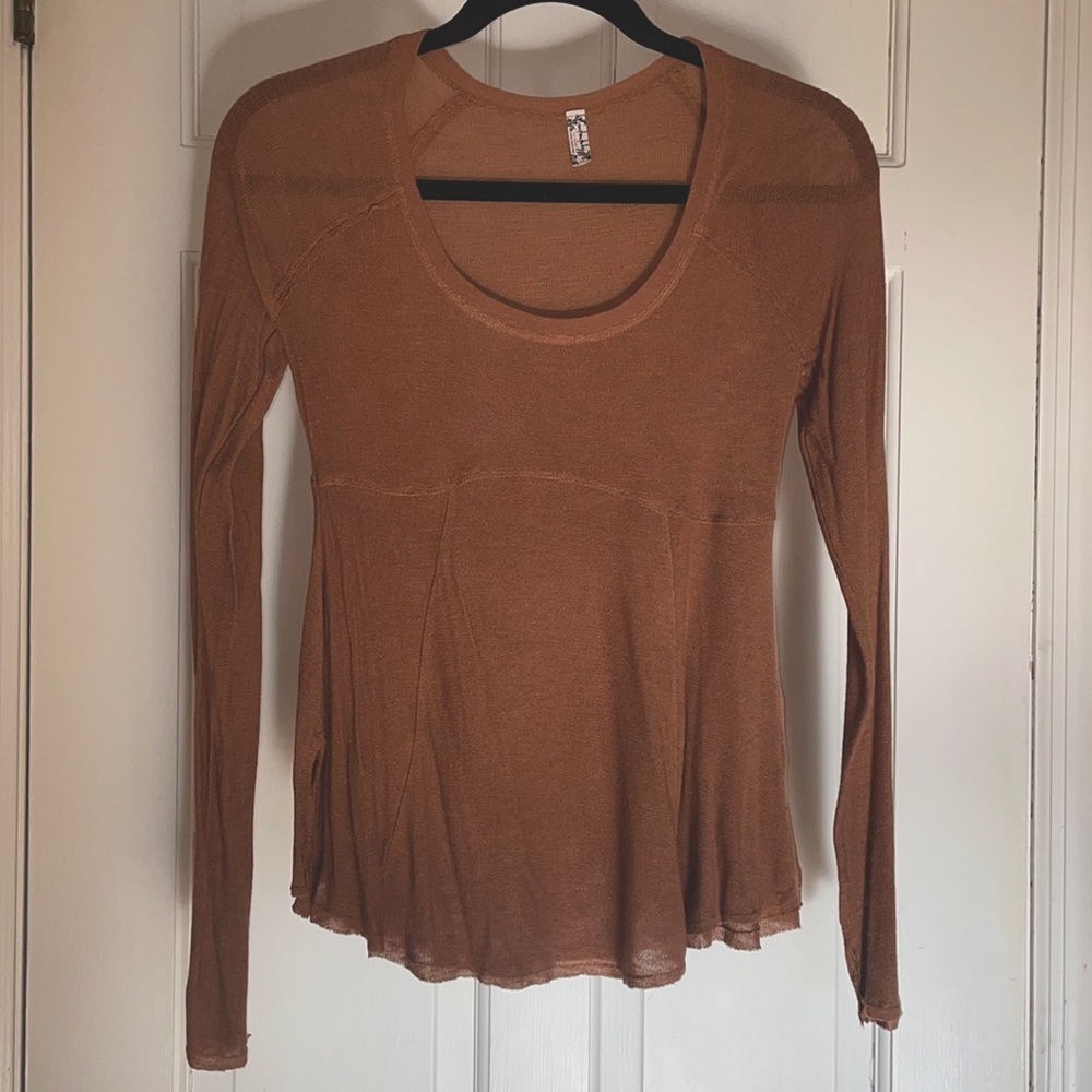 Never worn, Free people, Small, brown with orange tint blouse